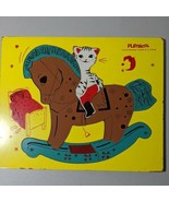 Vintage Playskool Rocking Horse 12 Pieces Wooden Puzzle 11.5&quot; By 9. 5&quot; 3... - €14,33 EUR