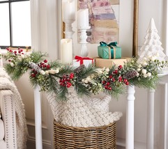 4&#39; Frosted Berry, Pine and Pinecone Garland by Valerie in - £154.87 GBP