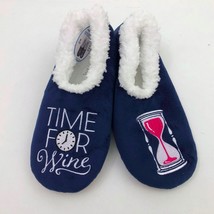Snoozies Women&#39;s Time for Wine Non Skid Soles Dark Blue Medium 7/8 - $239.51 MXN
