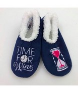 Snoozies Women&#39;s Time for Wine Non Skid Soles Dark Blue Medium 7/8 - $237.18 MXN