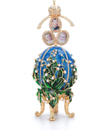 QIFU Vintage Lily of the Valley Easter Egg Style Enameled Collectible Fi... - $28.43