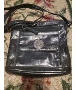 Giani Bernini Black Pebbled Leather Crossbody Shoulder Bag Purse 1990s V... - €21,87 EUR