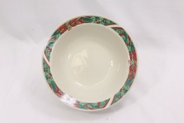 Gibson Poinsettia Holly Ribbons Soup Bowls 7&quot; Set of 8 - £30.45 GBP