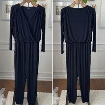 Nicole Miller Stretchy Poly Spandex Crossfront Jumpsuit Black Special Oc... - $602.64 MXN