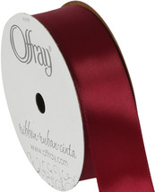 Offray Single Face Satin Ribbon 7/8&quot;X18&#39;-Sherry - £14.42 GBP