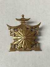 Vintage Gold Tone Pagoda Pin Brooch - $17.81