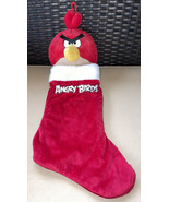 2011 Plush Angry Birds Red Bird Christmas Stocking White Fuzzy Cuff Deco... - $9.99