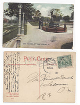 Sc 328 Jamestown lebanon Flag Cancel Reading duplex 1907 Deer Fountain Postcard - $5.99