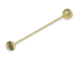 Vintage Estate Monet 14K Yellow Gold Stick Tie Collar Pin Ball &amp; Logo 6g France - £148.99 GBP