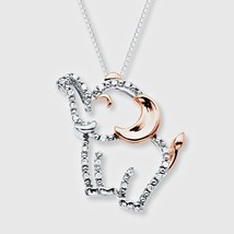 Animal Elephant Necklace 1/10ct tw Round Cut Moissanite 925 Silver Pendant Chain - £44.66 GBP