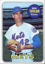 1969 Topps Ron Taylor New Yor Mets, Baseball Card #72, Collect or Christmas Gift - £4.74 GBP