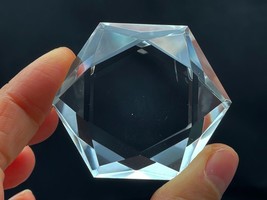 Clear Hexagon Crystal Star of David Handmade Jewelry E115533 - £67.25 GBP