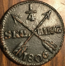 1806 Sweden 1/4 Skilling Coin - £8.36 GBP