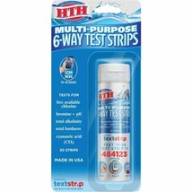HTH 6-Way Multi Purpose Pool Chlorine Chemistry Test Strips 30 Count - £15.81 GBP