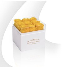 Perfectione Roses Preserved Flowers in a Box, Yellow Roses Long-Lasting - £54.34 GBP
