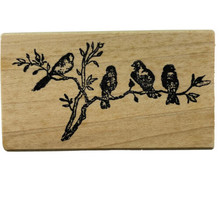 Magenta Canada Rubber Stamp Four Birds on Branches Vintage 1990s New - $8.77