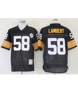 Men's Jack Lambert #58 Stitched Jersey Black Yellow - $45.00