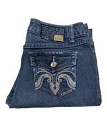 One One Size 4 Blue Embroidered Jeans Fleur De Lis Back Pockets Women&#39;s ... - £13.94 GBP