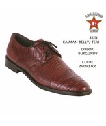 Caiman Belly/Teju Exotic shoes, Los Altos ZV093706 Burgundy  - $374.48 CAD