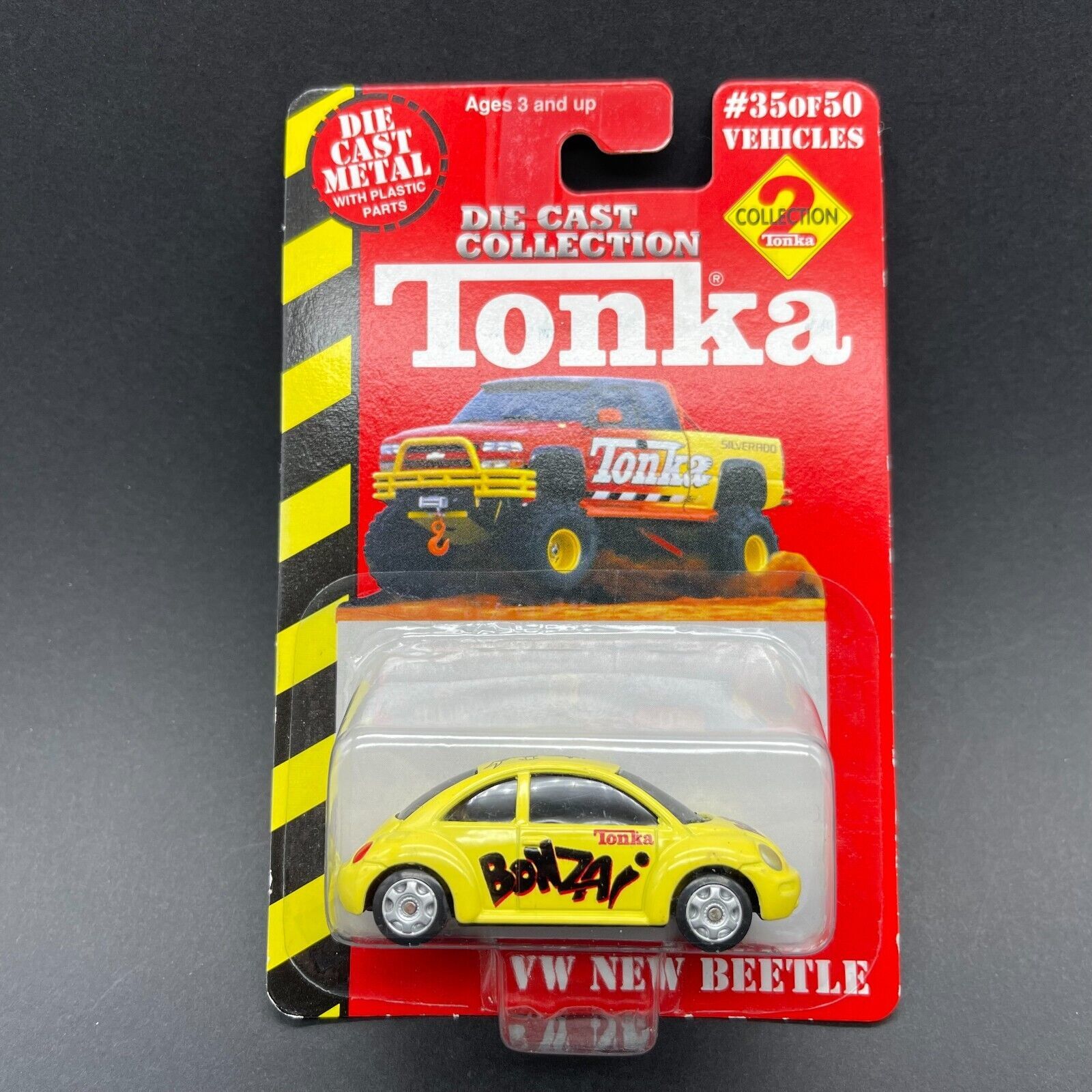 Primary image for Maisto Tonka Bonzai Volkswagen VW New Beetle Bug Car Yellow Diecast 1/64 #35