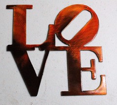 Love Word (Boxed) - Metal Wall Art - Orange 6&quot; x 6&quot; - £14.45 GBP