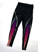 Pink Ultimate High Waist Legging Black Hot Pink Purple Mesh Size Medium - $17.75