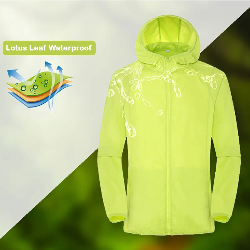 Sporting Camping Rain Jacket Men Women Waterproof Sun Protection Clothing Fishin - £23.77 GBP