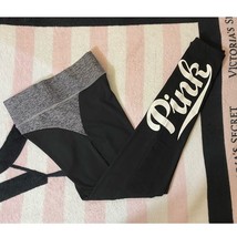 Victoria’s Secret Pink Black Gray Marl White Pieced Ultimate Yoga Leggin... - $54.99