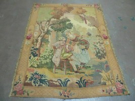Antique Tapestry 3x4 French European Hand Loomed Victorian Vintage Wool Tapestry - £533.10 GBP