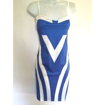 nip Bodycon Slip Dress blue/white L  - $18.00