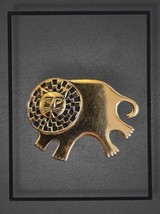 Laurel Burch Bartholomew Lion Cat Gold Plated Pin Brooch Jewelry Vintage 1980s - £31.91 GBP