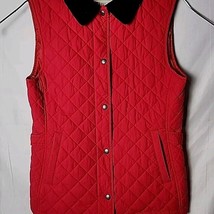 LL Bean Women Small S Quilted Thermore Thermal Insulated Corduroy Collard Vest - £29.86 GBP