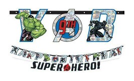 Avengers Marvel Unite Banner Jumbo Letter Add an Age Happy Birthday Cust... - £6.99 GBP