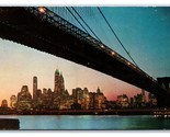 Brooklyn Bridge New York City NY NYC UNP American Airlines Chrome Postca... - $3.36
