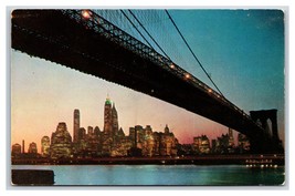 Brooklyn Bridge New York City NY NYC UNP American Airlines Chrome Postcard M19 - £2.69 GBP