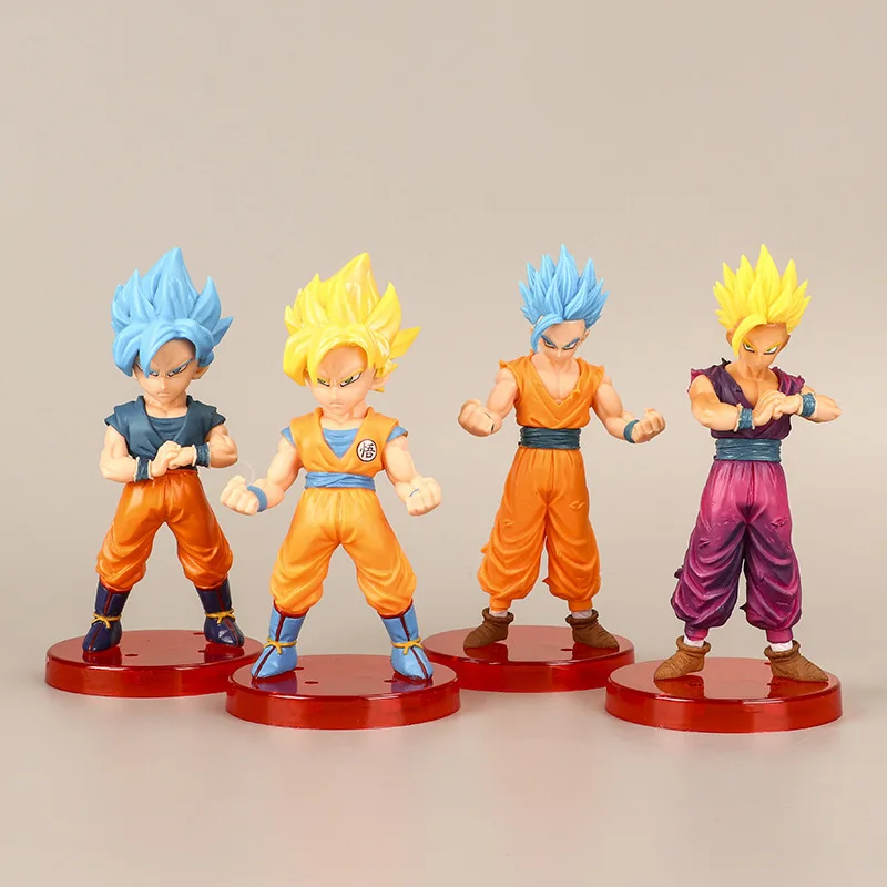 4pcs/set Funny toy Dragon Ball Z Son Goku Vegeta Action Mini Anime Figure Super - £16.54 GBP