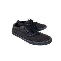 Vans Womens Sneakers Size 6.5 All Black Canvas Lace Up Shoes Off The Wall - £14.27 GBP