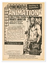 Joe Kubert Art School Cinematic Animation Vintage 1980 Newsprint Magazine Ad - £7.62 GBP
