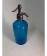Vintage Blue Glass Seltzer Bottle, Friedberg Sparkling Water, Bayonne, N.J 26oz - $31.45