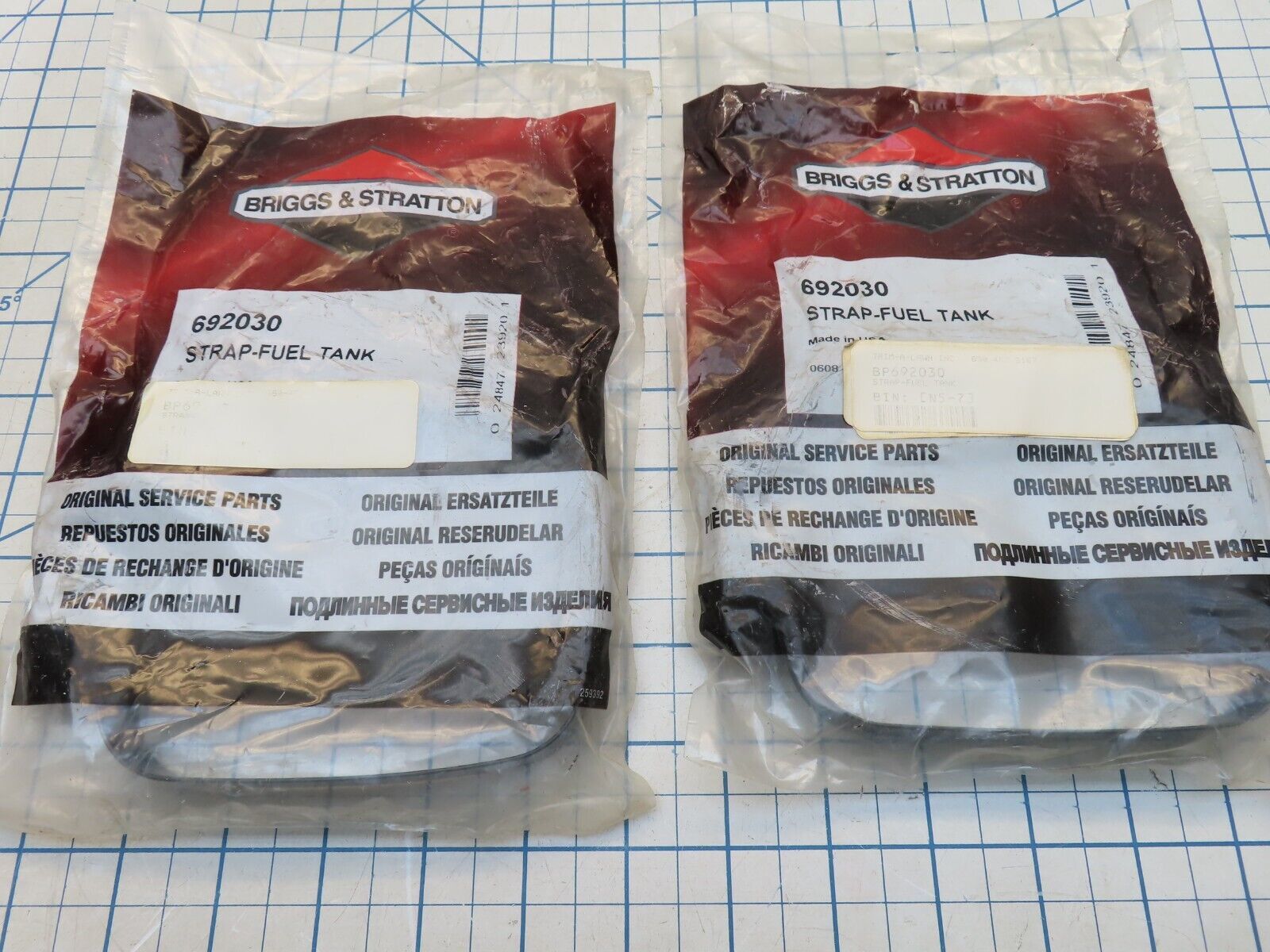 Briggs & Stratton 692030 Fuel Tank Strap Factory Sealed 2 Pack - $24.17