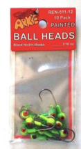 Arkie Painted Ball Heads Fish Hooks, Chartreuse and Lime, 1/16 Oz, Pack ... - £5.50 GBP