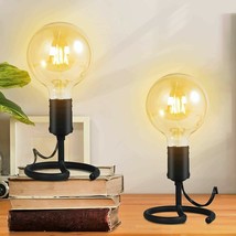 Industrial Table Lamp Desk Modern Bedside Black Nightstand Bedroom Metal Set 2 - £29.49 GBP