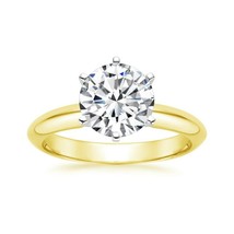 14K Gold-Plated 3.50 Ct Round Moissanite Solitaire Promise Engagement Ring - £92.58 GBP