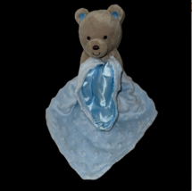 Carters Child of Mine Lovey Security Blanket Bear Blue Rattle Plush Stuffed - £10.17 GBP