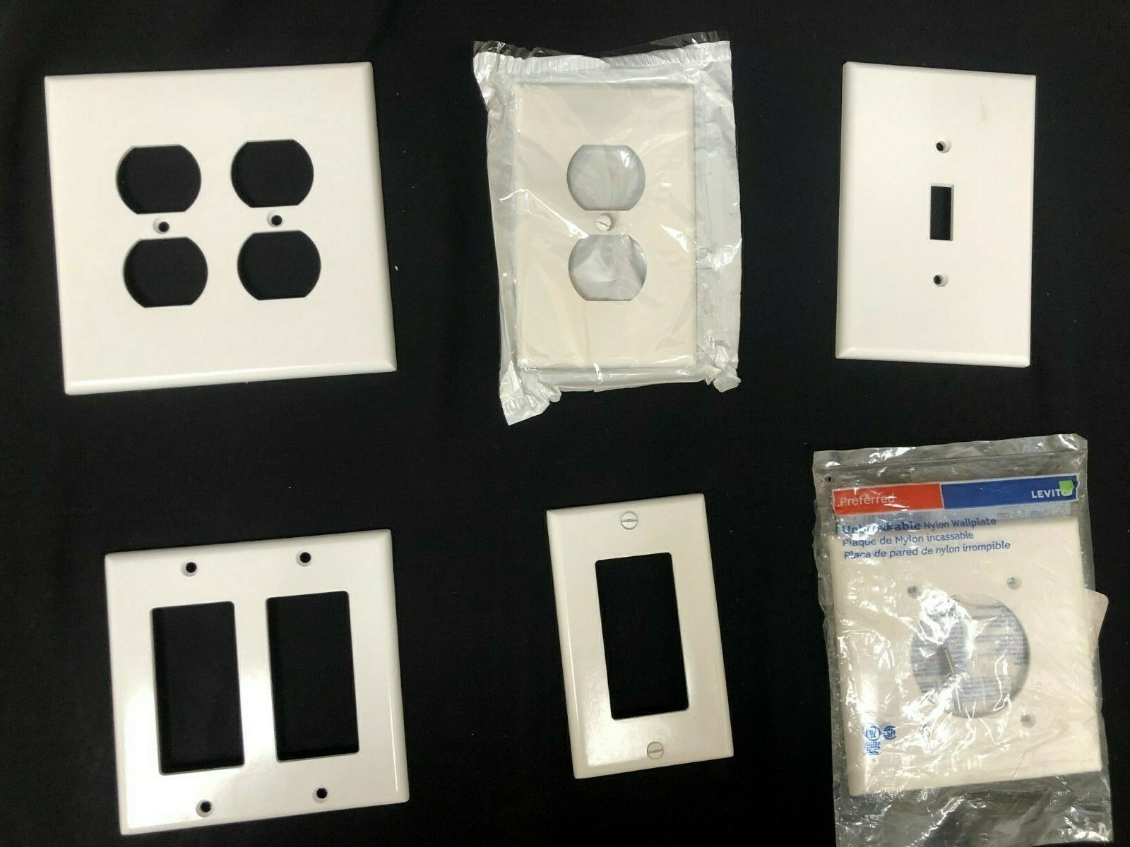 Miscellaneous White Wall Plates, Qty 6 - $2.96