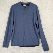 Marine Layer Mens Henley Shirt Large Blue Long Sleeve Casual Modern Preppy - $26.55