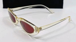 Clear Designer Sunglasses Saint Laurent Style Oval Dark Pink Tint Women&#39;s - $29.69