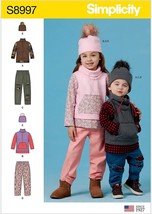Simplicity Sewing Pattern 8997 10715 Toddlers Pants Knit Top Hat Size 4-8 - £6.29 GBP
