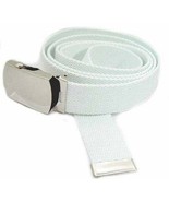 1.25&quot; WIDE HEAVY DUTY WHITE CANVAS ADJUSTABLE ONE SIZE MILITARY STYLE BELT - $10.54 CAD