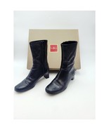 Cole Haan Women&#39;s Mid-Calf Leather Boots Black SZ 4.5 B Made in Italy Soft - $69.35 CAD